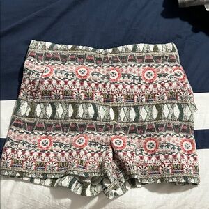 Zara Multicolor Patterned High Waist Shorts